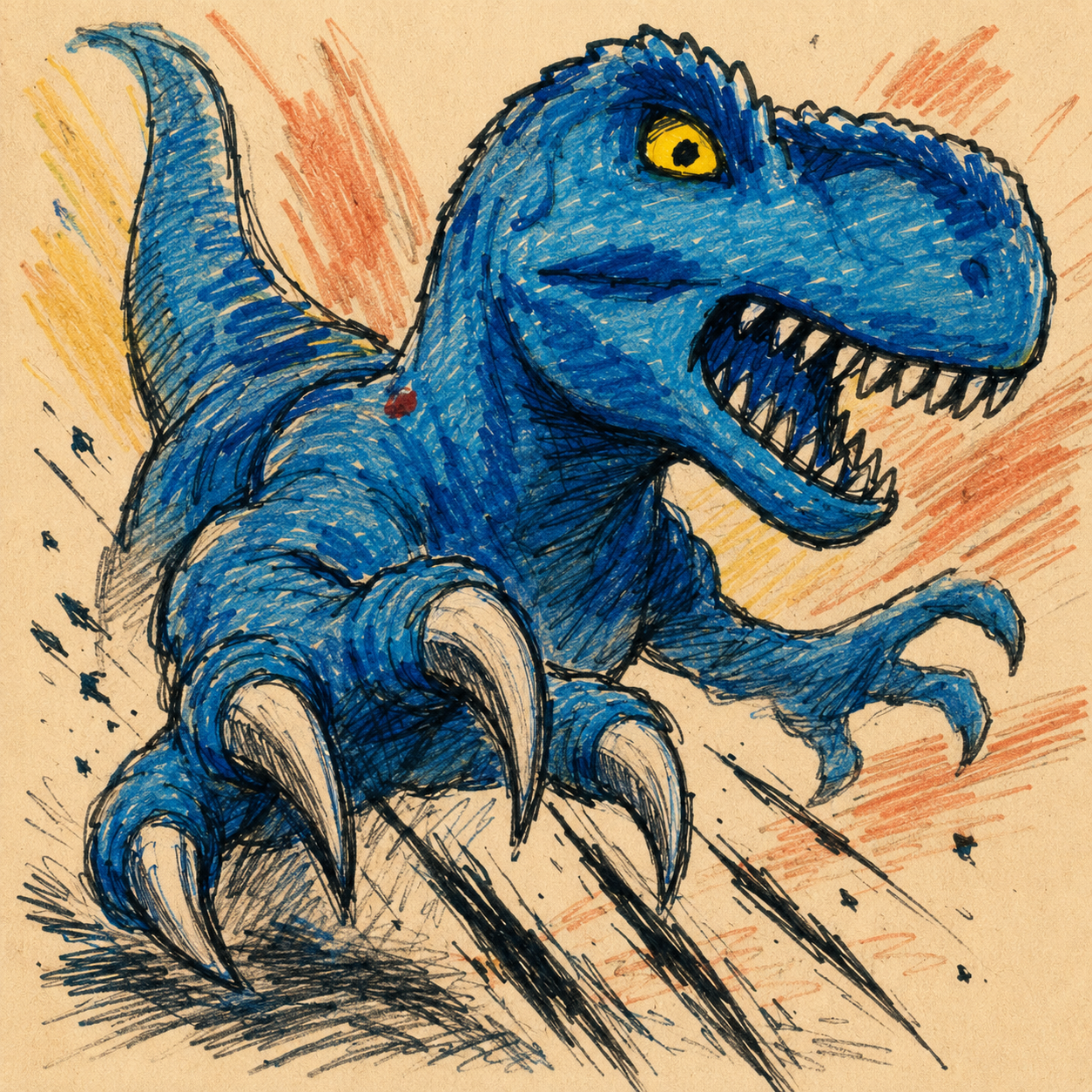 Blue Ferer dinosaur NFT preview